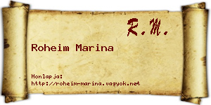 Roheim Marina névjegykártya